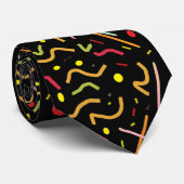 Zwart met patronen in rood wit gemengd stropdas (Opgerold)