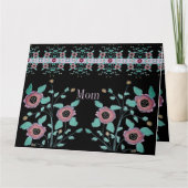 Zwart met Pinks en Turquoise Kaart (Voorkant)