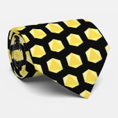 Zwart met polyhedrale dobbelstenen stropdas (Opgerold)