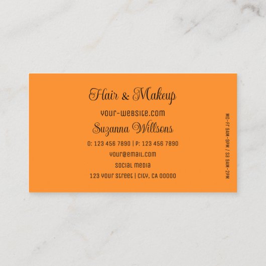 Zwart met prachtige Oranje hartslag en monogram Cu Visitekaartje (Achterkant)