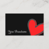 Zwart met prachtige, roodhartritme moderne verkuil visitekaartje (Voorkant)