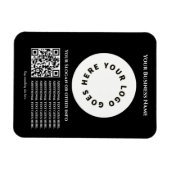 Zwart met QR-code voeg je eigen tekst en logo toe Magneet (Horizontaal)