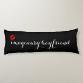 Zwart met Red Kiss Lips Imaginaire Boyvriend Lichaamskussen (Achterkant)
