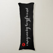 Zwart met Red Kiss Lips Imaginaire Boyvriend Lichaamskussen (Voorkant Verticaal)
