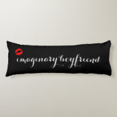 Zwart met Red Kiss Lips Imaginaire Boyvriend Lichaamskussen (Voorkant)