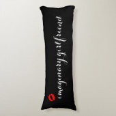 Zwart met Red Kiss Lips Imaginaire Vriendin Lichaamskussen (Voorkant Verticaal)
