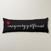 Zwart met Red Kiss Lips Imaginaire Vriendin Lichaamskussen (Voorkant)