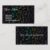 Zwart met regenboogMuzieknoten Visitekaartje (Voorkant / Achterkant)