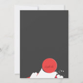 Zwart met Rode Details Foto-uitnodiging Kaart (Achterkant)