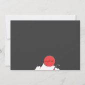 Zwart met rode details Horizontale foto-uitnodigin Kaart (Achterkant)