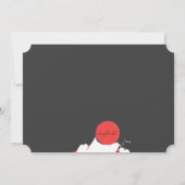 Zwart met rode details horizontale fotouitnodiging kaart (Achterkant)