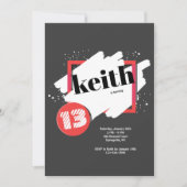 Zwart met rode details uitnodiging (Voorkant)