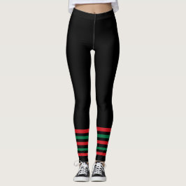 Zwart met rode groene contactdoos> Grote leggings