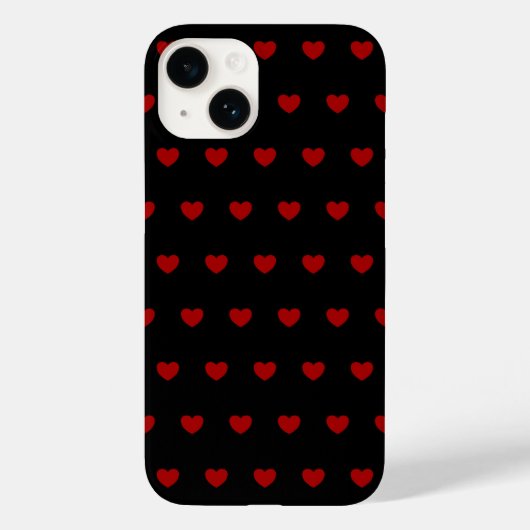 Zwart met rode harten patroon - Case-Mate iPhone case (Achterkant)