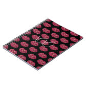 Zwart met rode lippen XOXO Notitieboek (Linkerzijde)