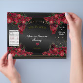 Zwart met rode rozen Chip Bag Flyer (Hand)