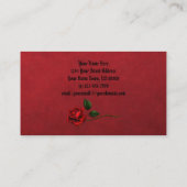 Zwart met rode rozen Initiaal B Gothic Visitekaart Visitekaartje (Achterkant)