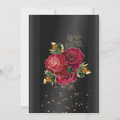 Zwart met Rode Rozen Quinceañera Uitnodigingen (Achterkant)