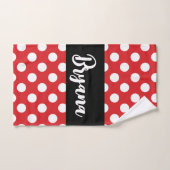 Zwart Met Rode Witte Stippen Persoonlijk Bad Handdoek (Handdoek)