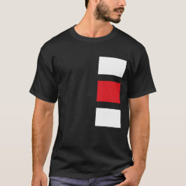 Zwart met Rood en Witte Vierkantjes T-Shirt