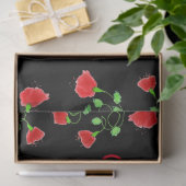 Zwart met rood, langwerpig weefsel tissuepapier (Geschenk)