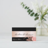 Zwart met Roos Gold Decor en prachtige ventilator Visitekaartje (Staand voorkant)