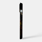 Zwart met Roos Monogram iPhone 15 Case (Linkerkant)