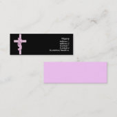 Zwart met roze Cross- & Bow-profielkaarten Mini Visitekaartje (Voorkant / Achterkant)