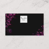 Zwart met roze design visitekaartje (Achterkant)