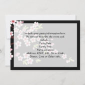 Zwart met roze en groene Cherry Blossom Sakura Kaart (Achterkant)