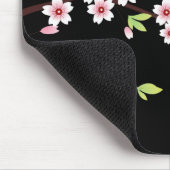 Zwart met roze en groene Cherry Blossom Sakura Muismat (Hoek)