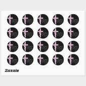 Zwart met Roze Kruis & Bow Stickers (Vel)