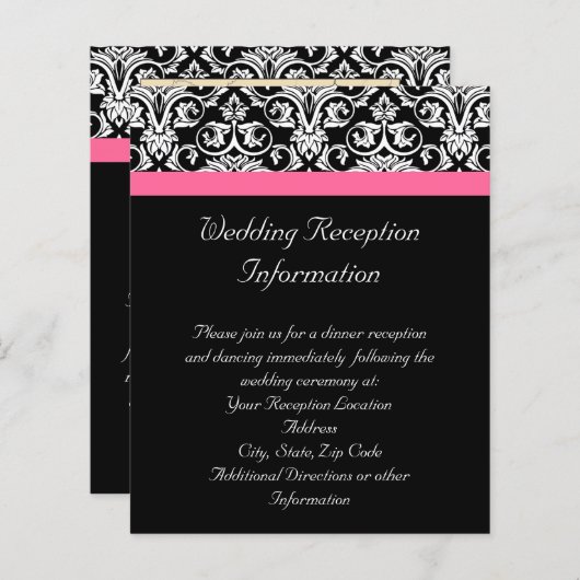 Zwart met Roze Passion Damask (Voorkant / Achterkant)