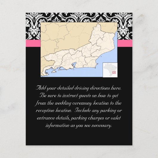 Zwart met Roze Passion Damask (Achterkant)