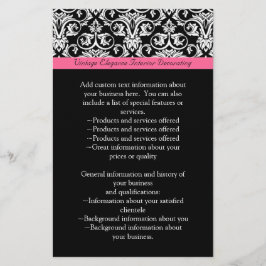 Zwart met Roze Passion Damask Flyer