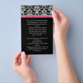 Zwart met Roze Passion Damask Flyer (Hand)