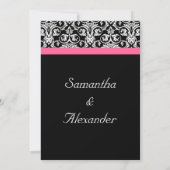 Zwart met Roze Passion Damask Kaart (Achterkant)