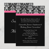 Zwart met Roze Passion Damask Kaart (Voorkant / Achterkant)