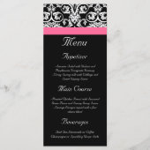 Zwart met Roze Passion Damask Menu (Voorkant)
