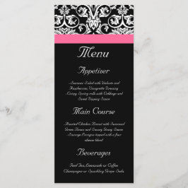 Zwart met Roze Passion Damask Menu