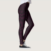 Zwart met Roze Pinstripe Leggings (Rechts)
