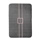 Zwart met roze pinstripes badmat (Voorkant Verticaal)