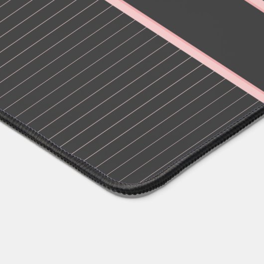 Zwart met roze pinstripes bureaumat (Hoek)