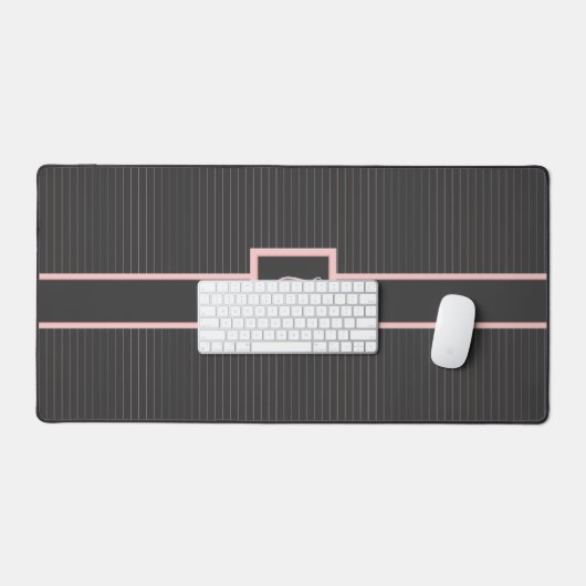 Zwart met roze pinstripes bureaumat (Keyboard & Muis)