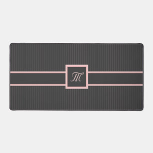 Zwart met roze pinstripes bureaumat