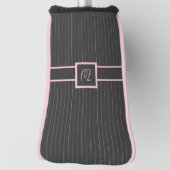 Zwart met Roze Pinstripes Hoesje Golfheadcover (Draai 90)