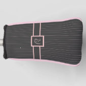 Zwart met Roze Pinstripes Hoesje Golfheadcover (Voorkant)