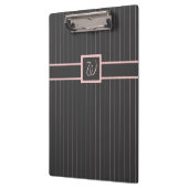 Zwart met roze pinstripes Klembord (Links)