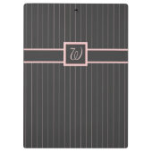 Zwart met roze pinstripes Klembord (Achterkant)