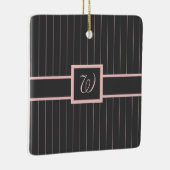 Zwart met roze pinstripes Ornament (Rechts)